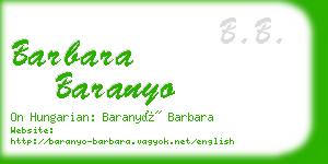 barbara baranyo business card